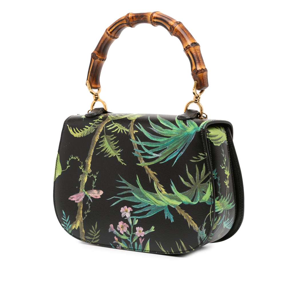 Gucci Printed Calfskin Tropical Bamboo Night Satchel - 2