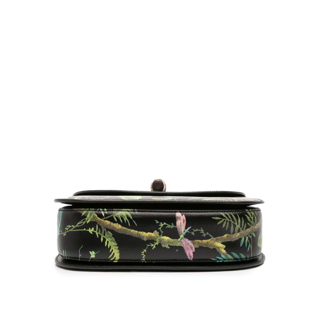 Gucci Printed Calfskin Tropical Bamboo Night Satchel - 3