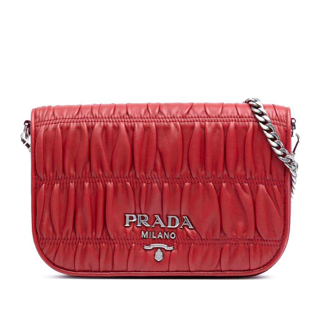 Prada Nappa Gaufre Chain Flap Bag