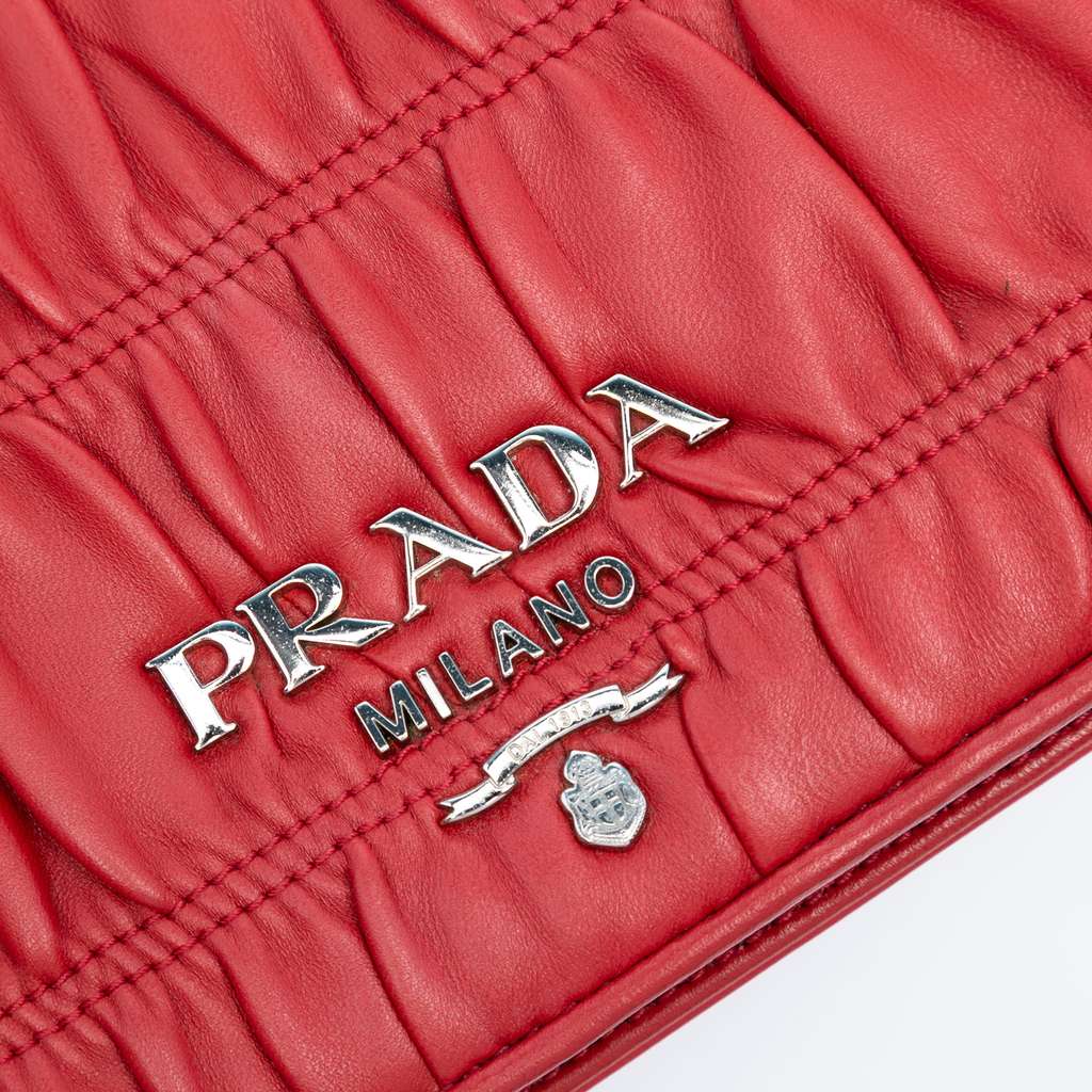 Prada Nappa Gaufre Chain Flap Bag - Side view
