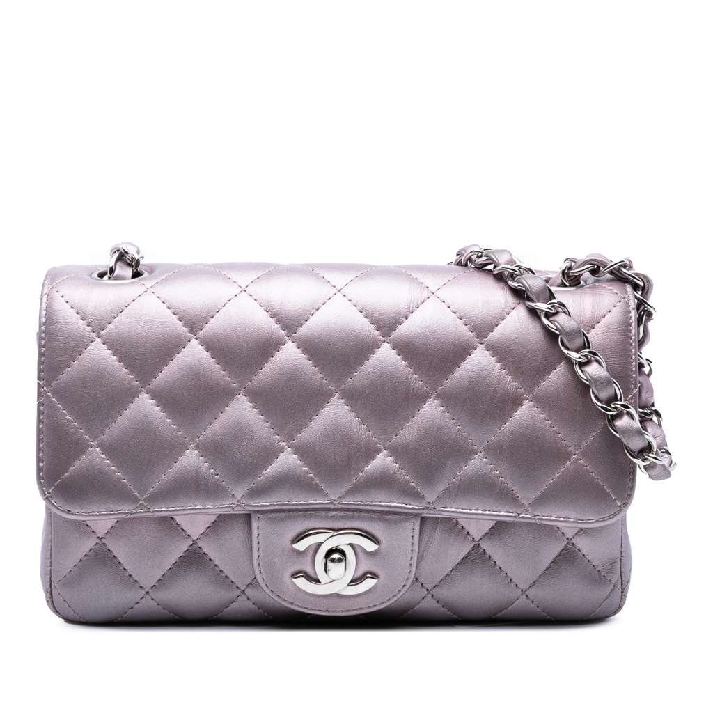 Chanel Mini Rectangular Classic Iridescent Calfskin Single Flap