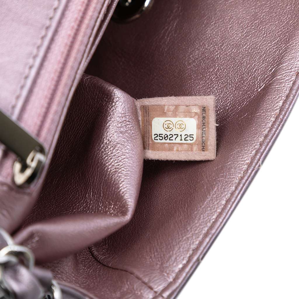 Chanel Mini Rectangular Classic Iridescent Calfskin Single Flap - Side view