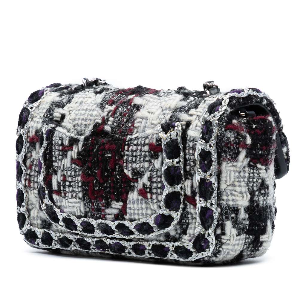 Chanel Mini Rectangular Quilted Tweed Single Flap - Back view