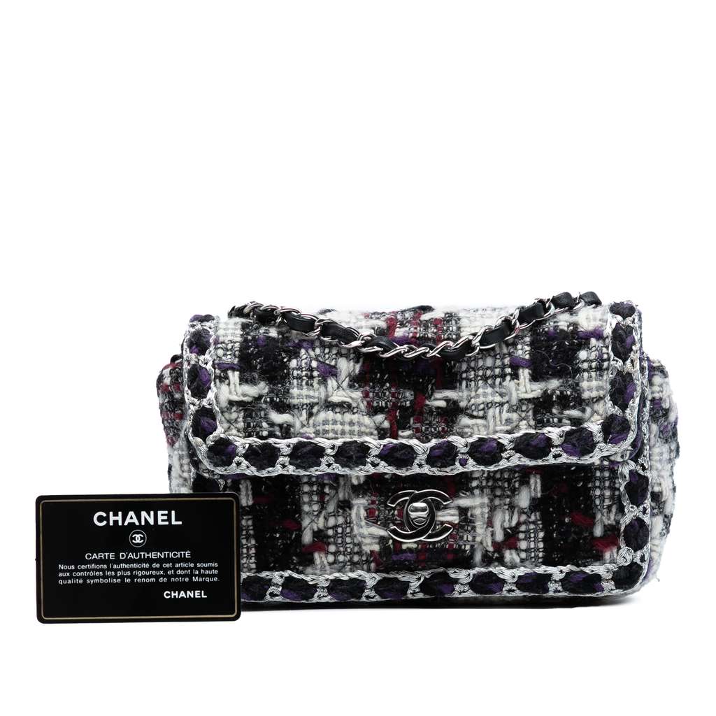 Chanel Mini Rectangular Quilted Tweed Single Flap - Image 10