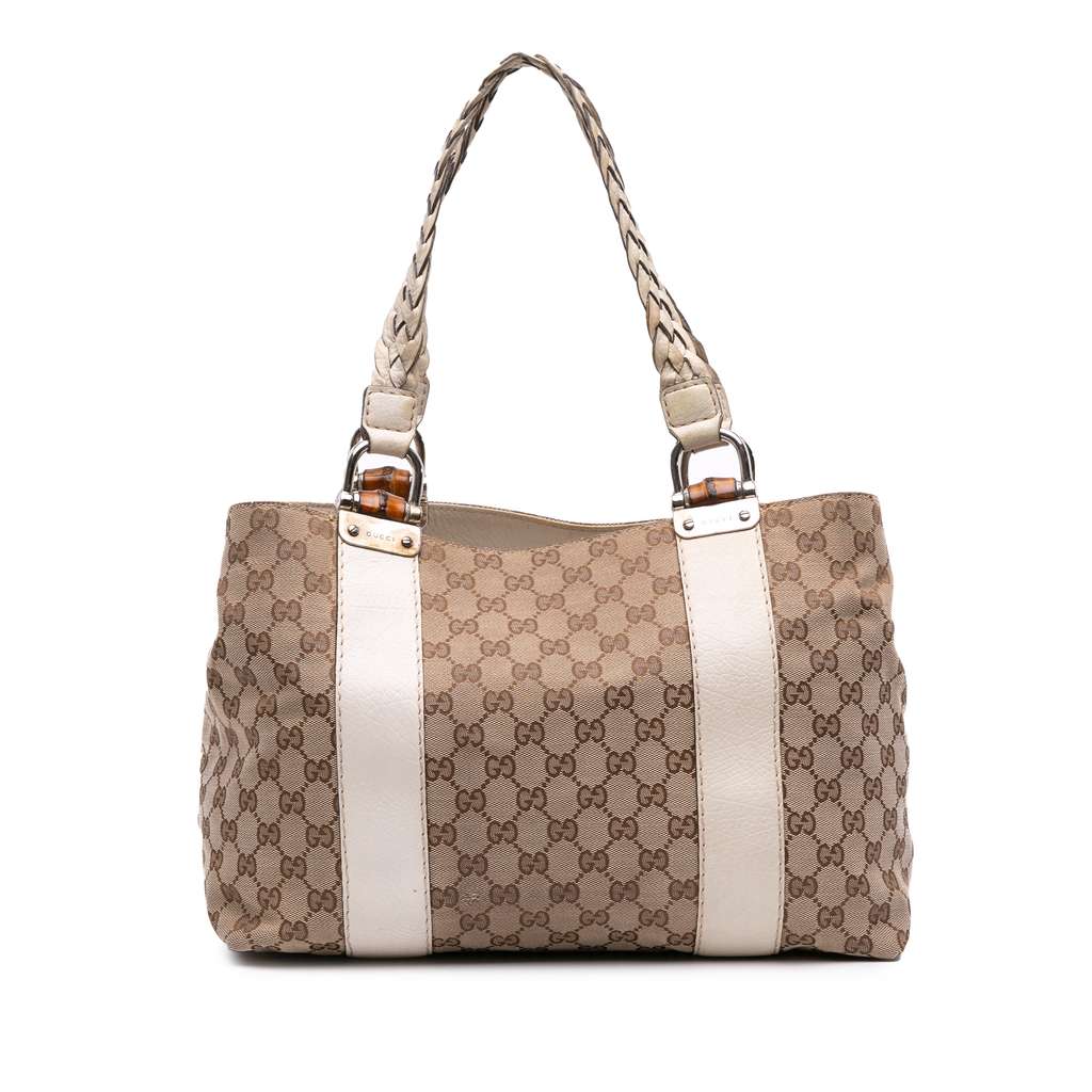 Gucci Medium GG Canvas Bamboo Libeccio Tote