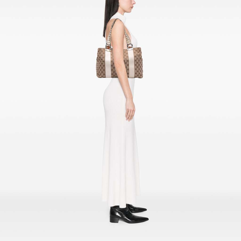 Gucci Medium GG Canvas Bamboo Libeccio Tote - Image 11