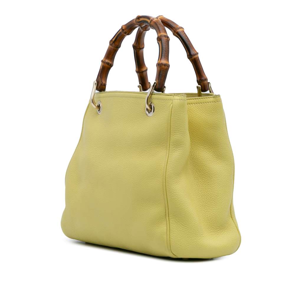 Gucci Small Calfskin Bamboo Shopper Satchel - Back view