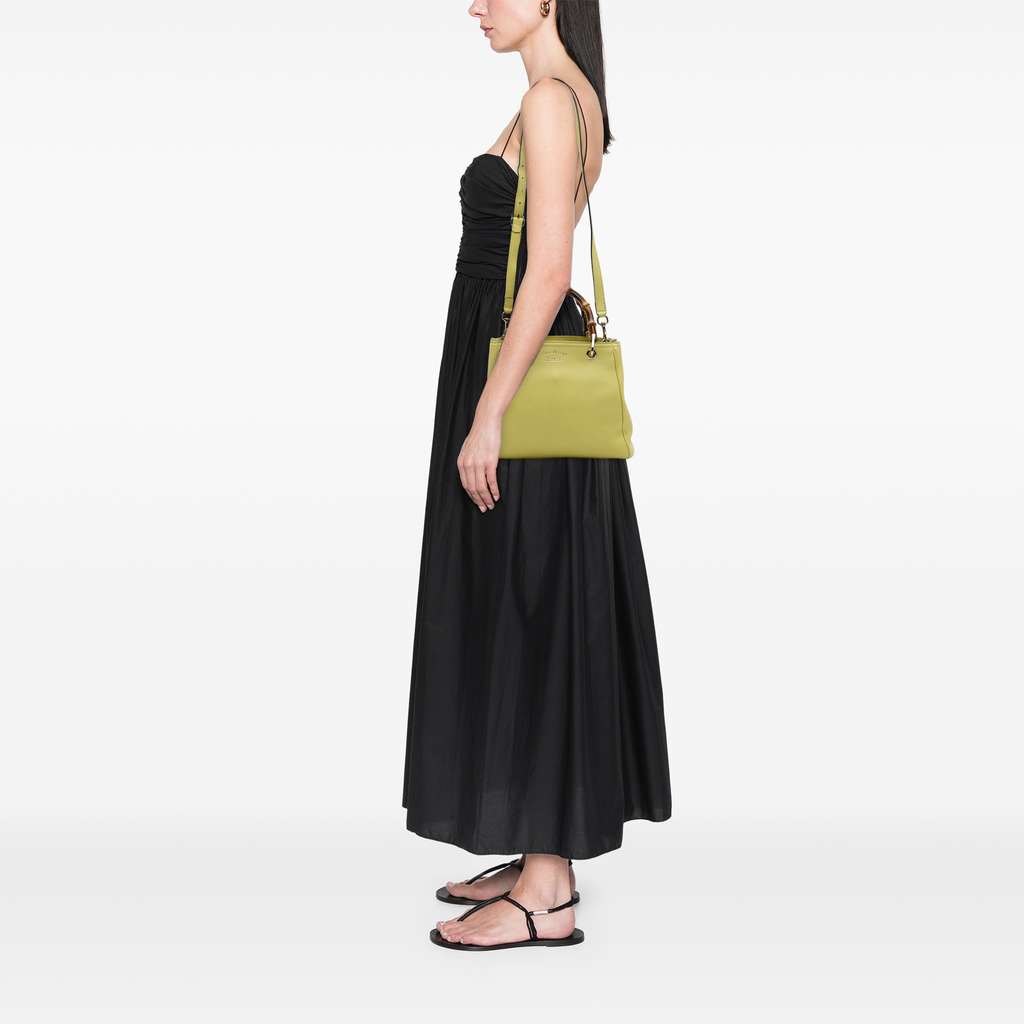 Gucci Small Calfskin Bamboo Shopper Satchel - Image 13