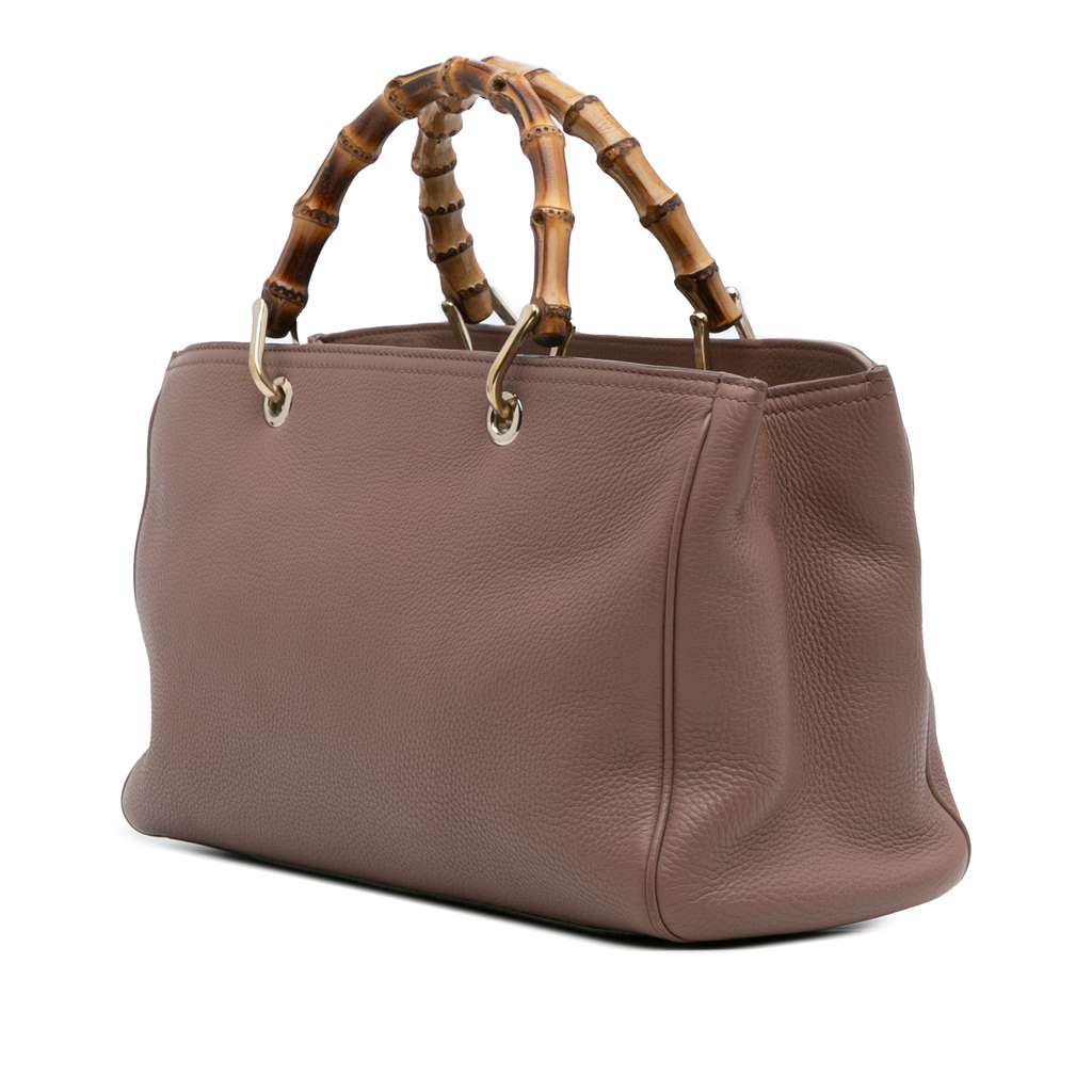 Gucci Medium Calfskin Bamboo Shopper Satchel - Back view