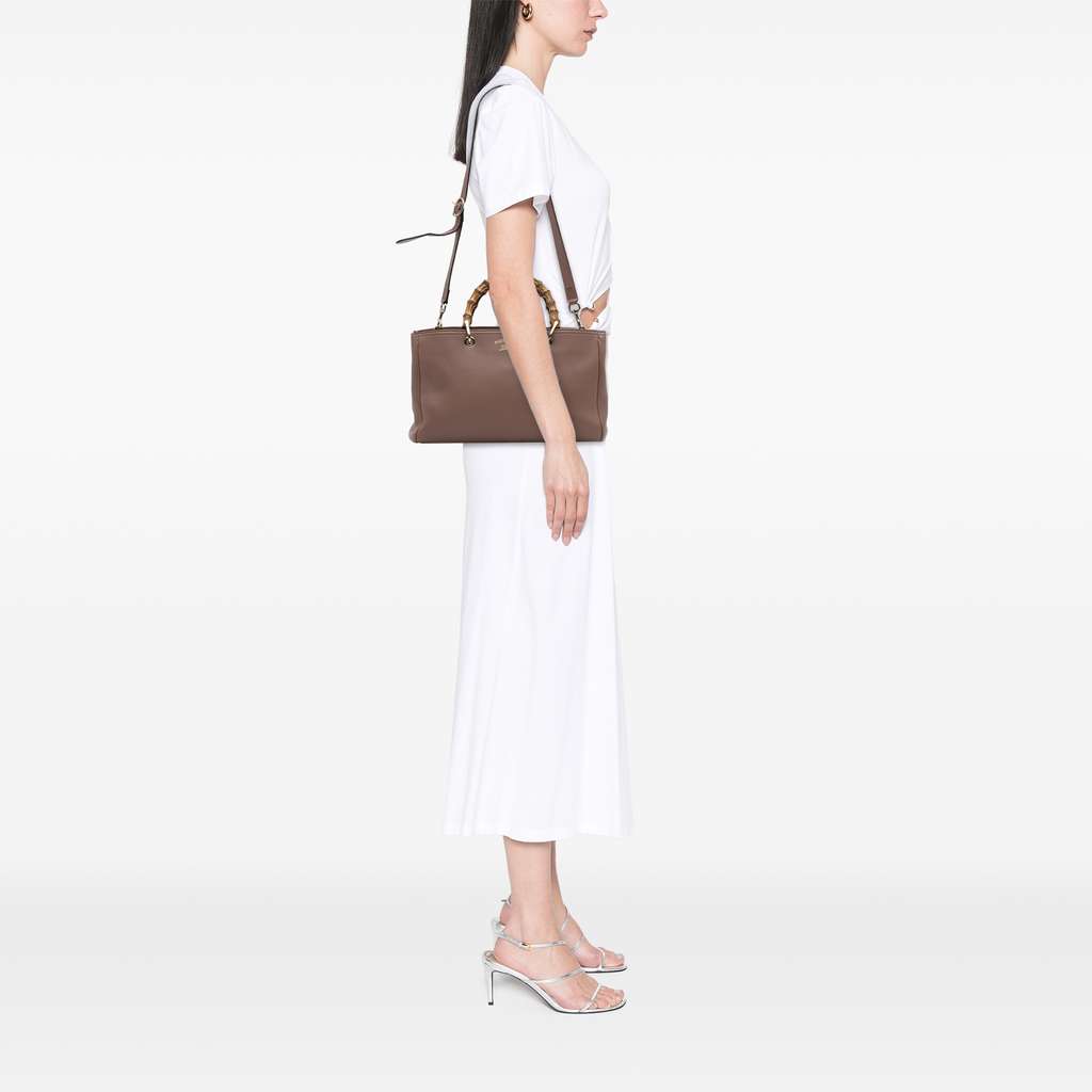 Gucci Medium Calfskin Bamboo Shopper Satchel - Image 13