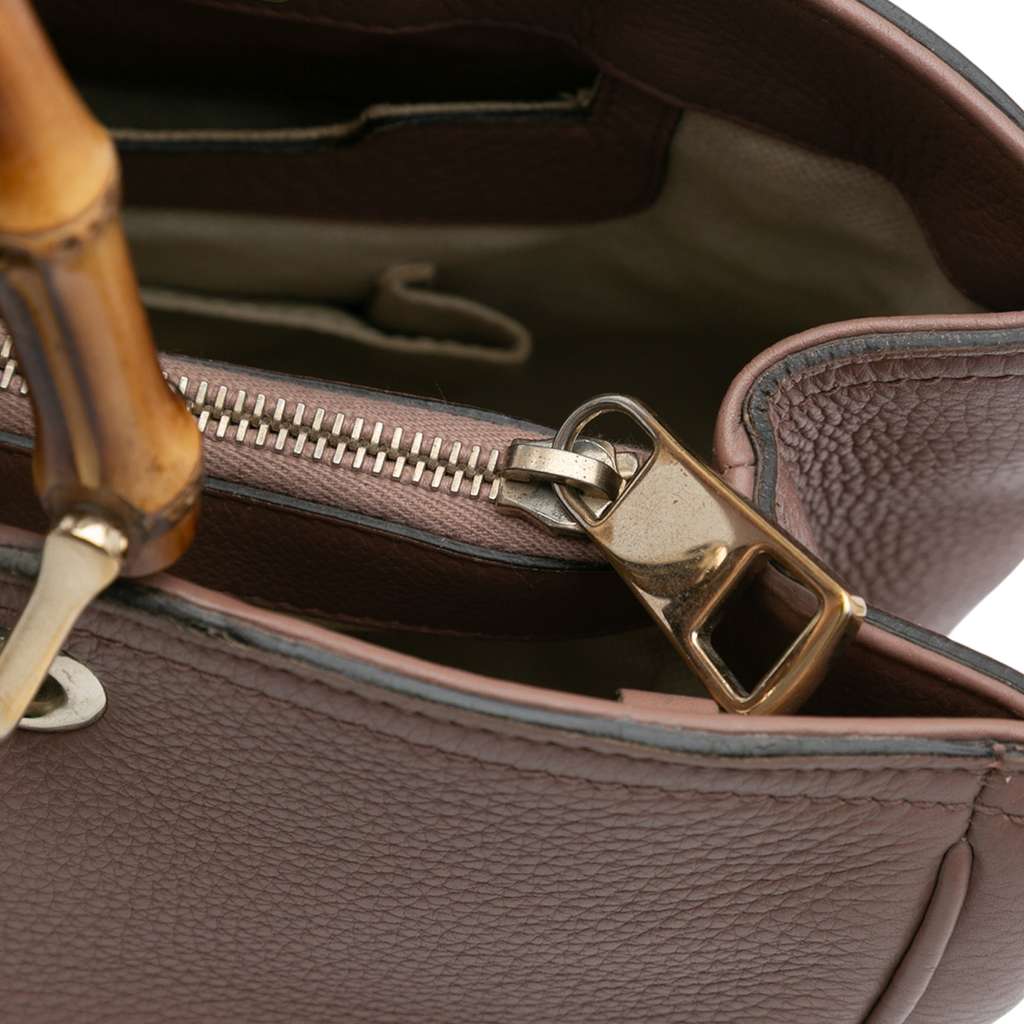 Gucci Medium Calfskin Bamboo Shopper Satchel - Image 11
