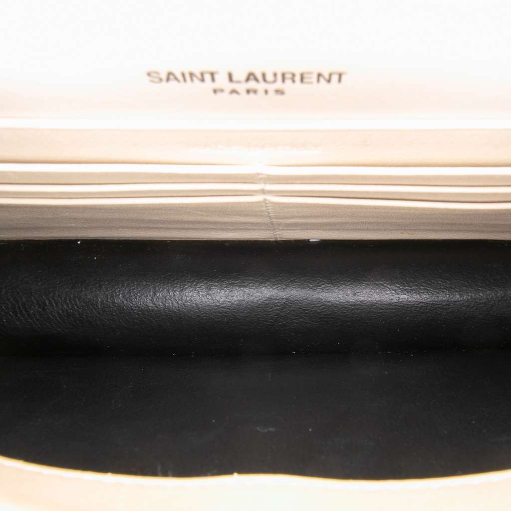 Saint Laurent Croc Embossed Leather Monogram Kate Tassel Wallet on Chain - 4