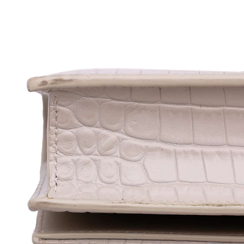 Saint Laurent Croc Embossed Leather Monogram Kate Tassel Wallet on Chain - Detail 2