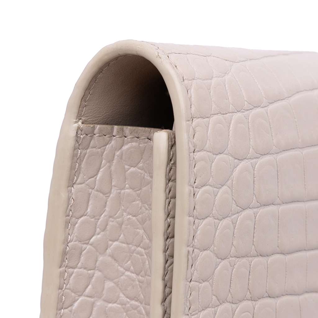 Saint Laurent Croc Embossed Leather Monogram Kate Tassel Wallet on Chain - Image 12