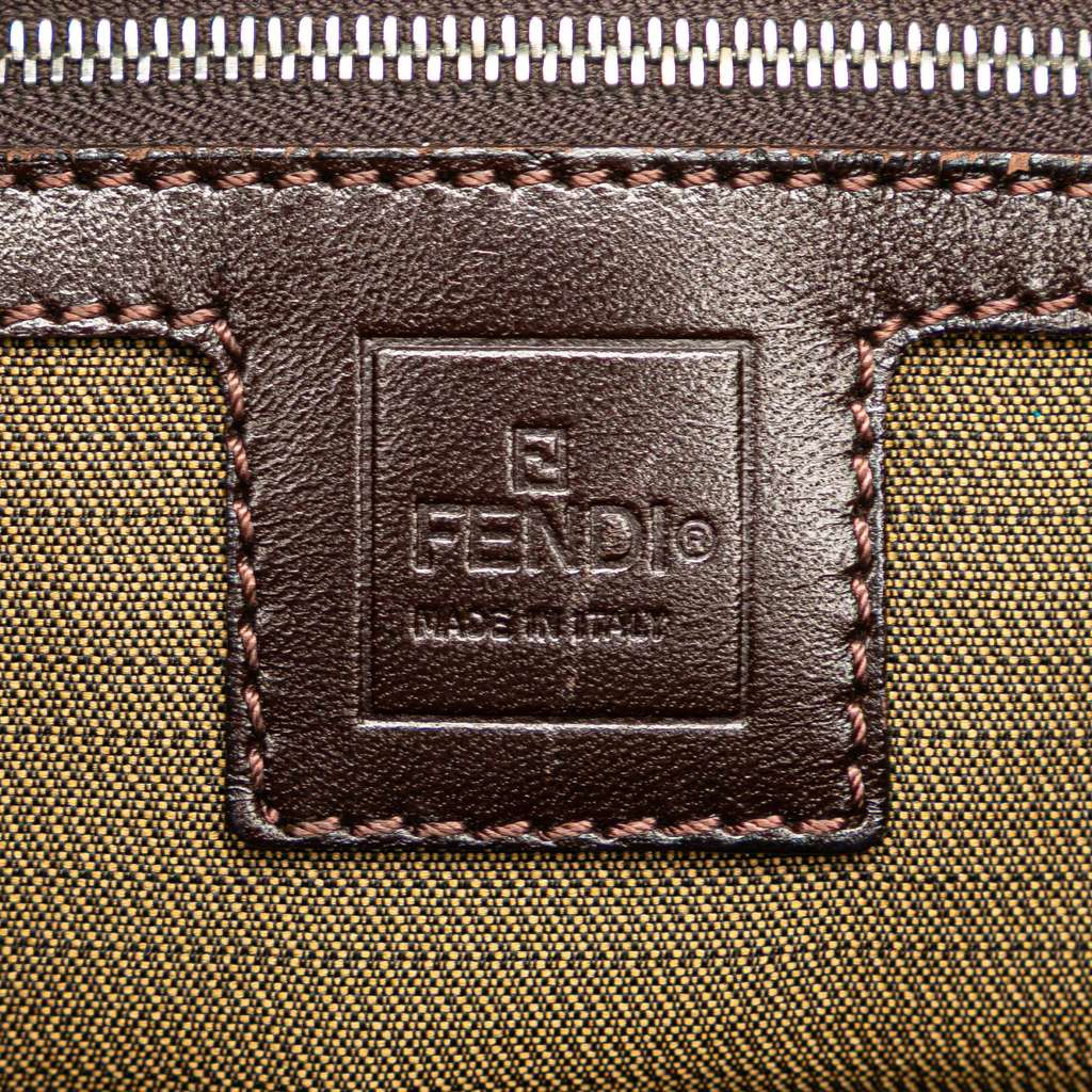 Fendi Zucca Canvas Double Flap Shoulder Bag - Side view