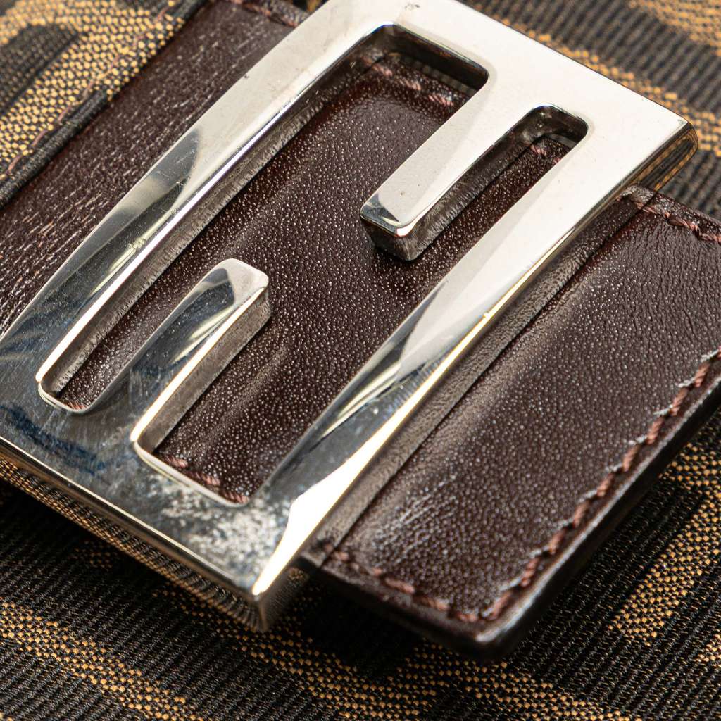 Fendi Zucca Canvas Double Flap Shoulder Bag - Detail 1