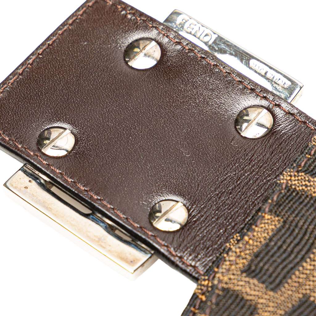 Fendi Zucca Canvas Double Flap Shoulder Bag - Image 10