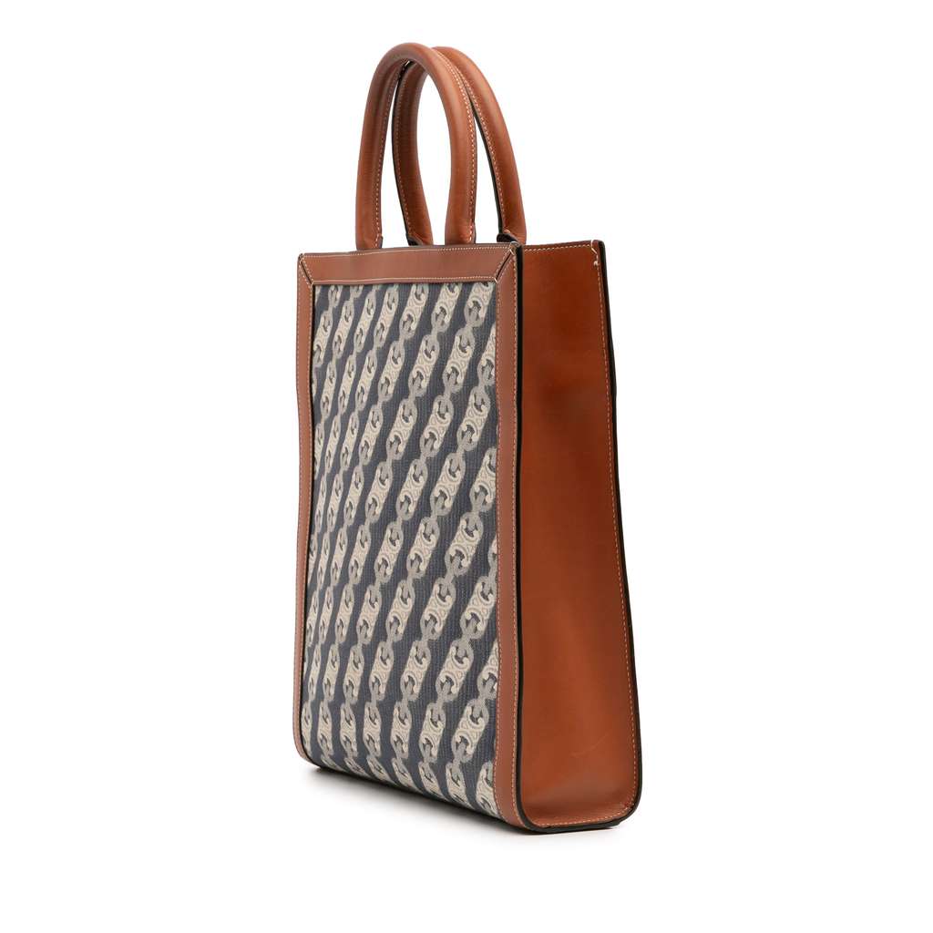 Celine Small Triomphe Canvas Maillon Vertical Cabas Satchel - Back view