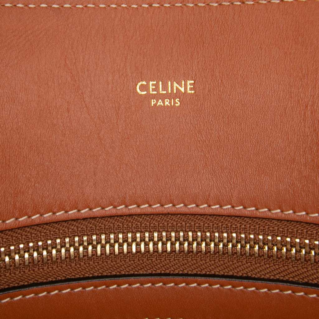 Celine Small Triomphe Canvas Maillon Vertical Cabas Satchel - Side view