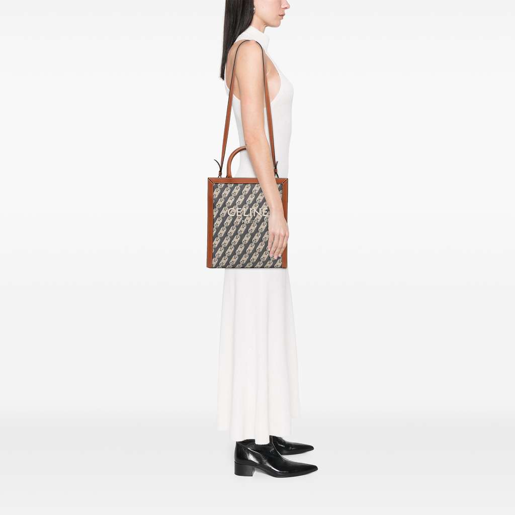 Celine Small Triomphe Canvas Maillon Vertical Cabas Satchel - Image 12