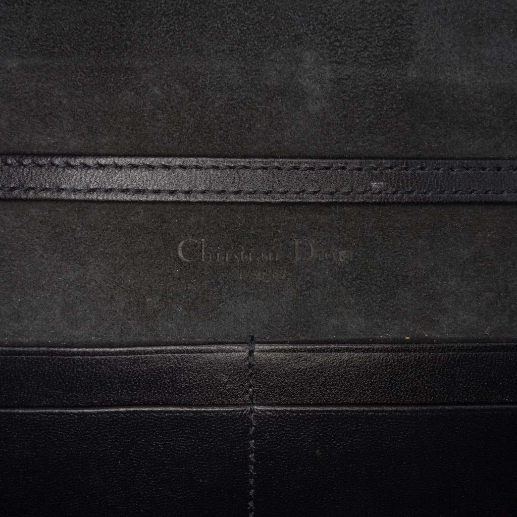 Dior Studded Denim Diorama Wallet on Chain - Side view