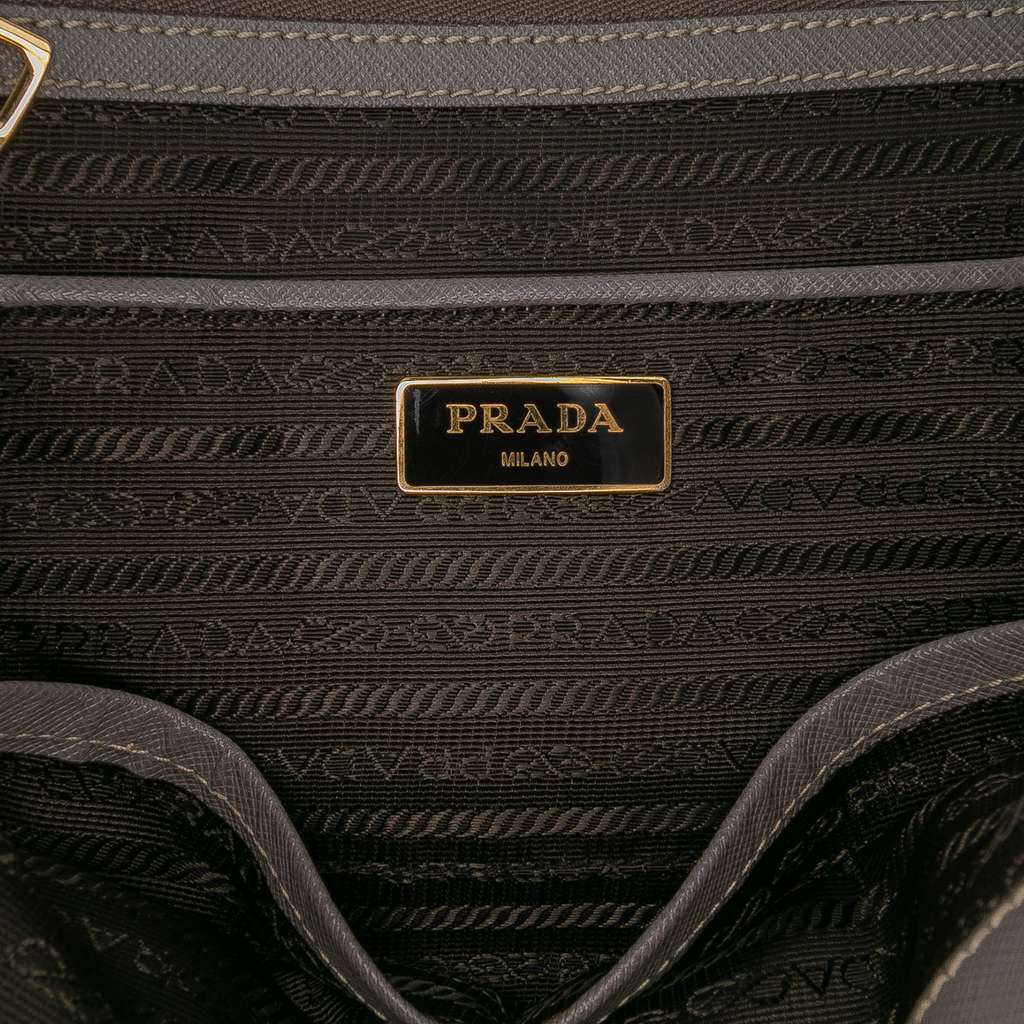 Prada Large Saffiano Lux Galleria Double Zip Satchel - Side view