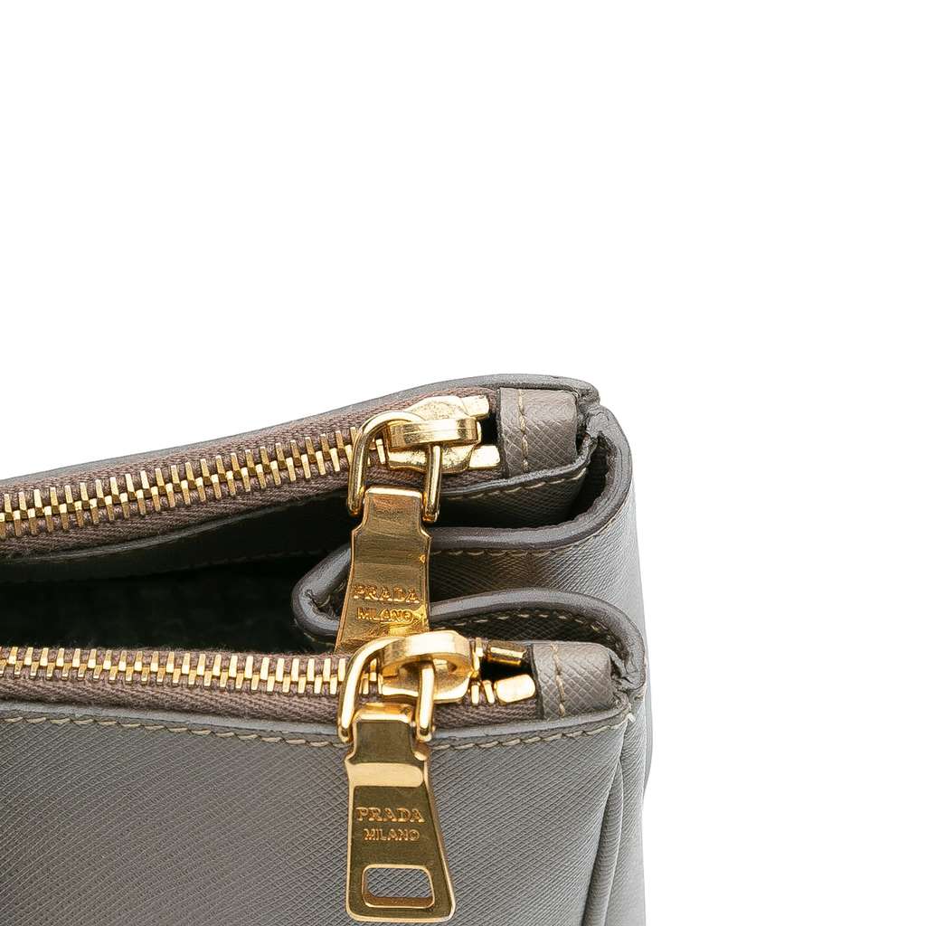 Prada Large Saffiano Lux Galleria Double Zip Satchel - Detail 2