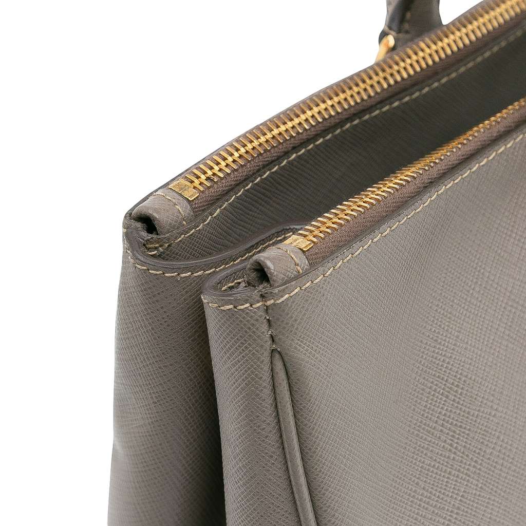 Prada Large Saffiano Lux Galleria Double Zip Satchel - Image 12