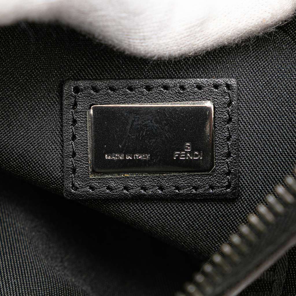 Fendi Zucchino Canvas Oyster Shoulder Bag - Side view