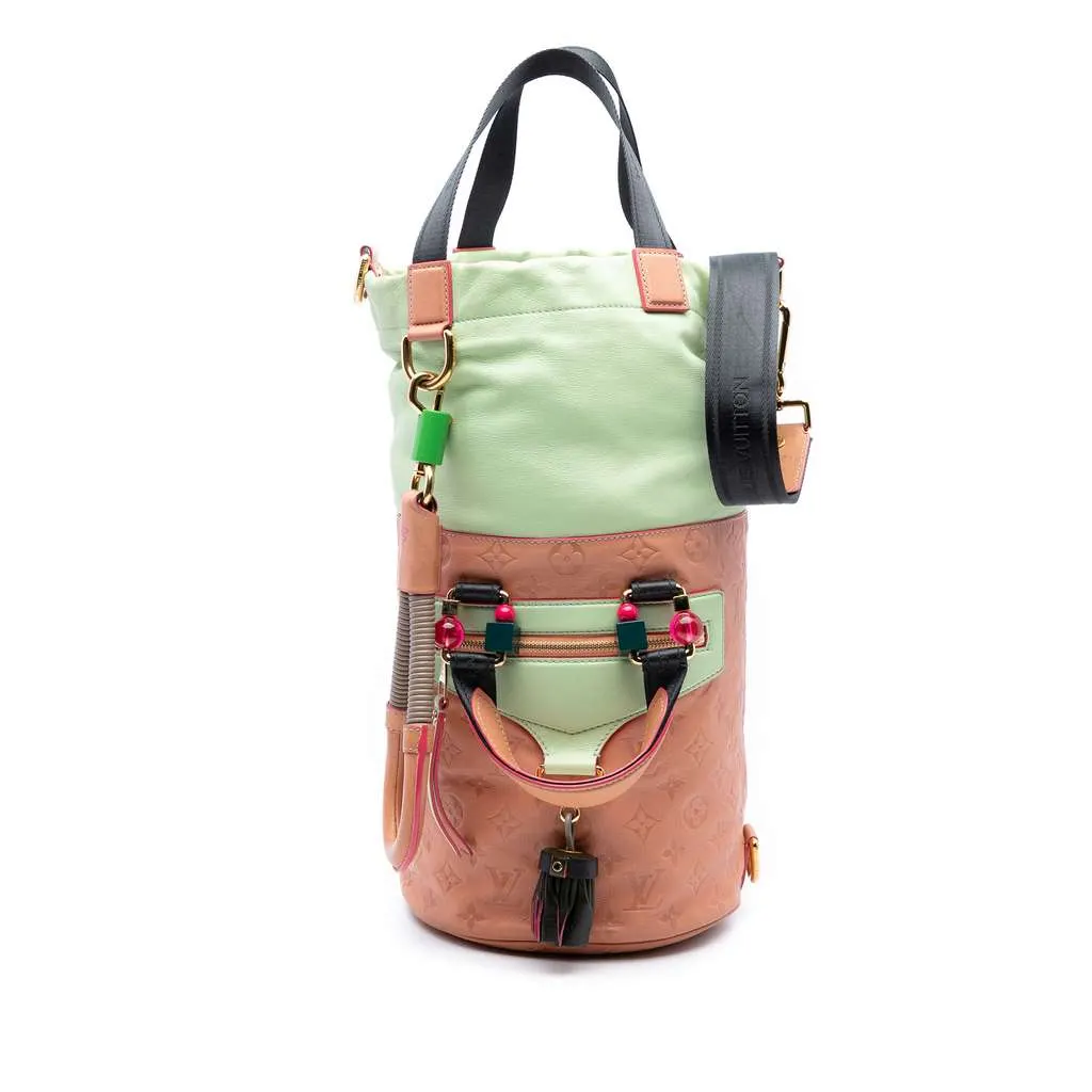 Louis Vuitton Monogram Empreinte Underground Duffle Bag Pink Leather Good - Front View
