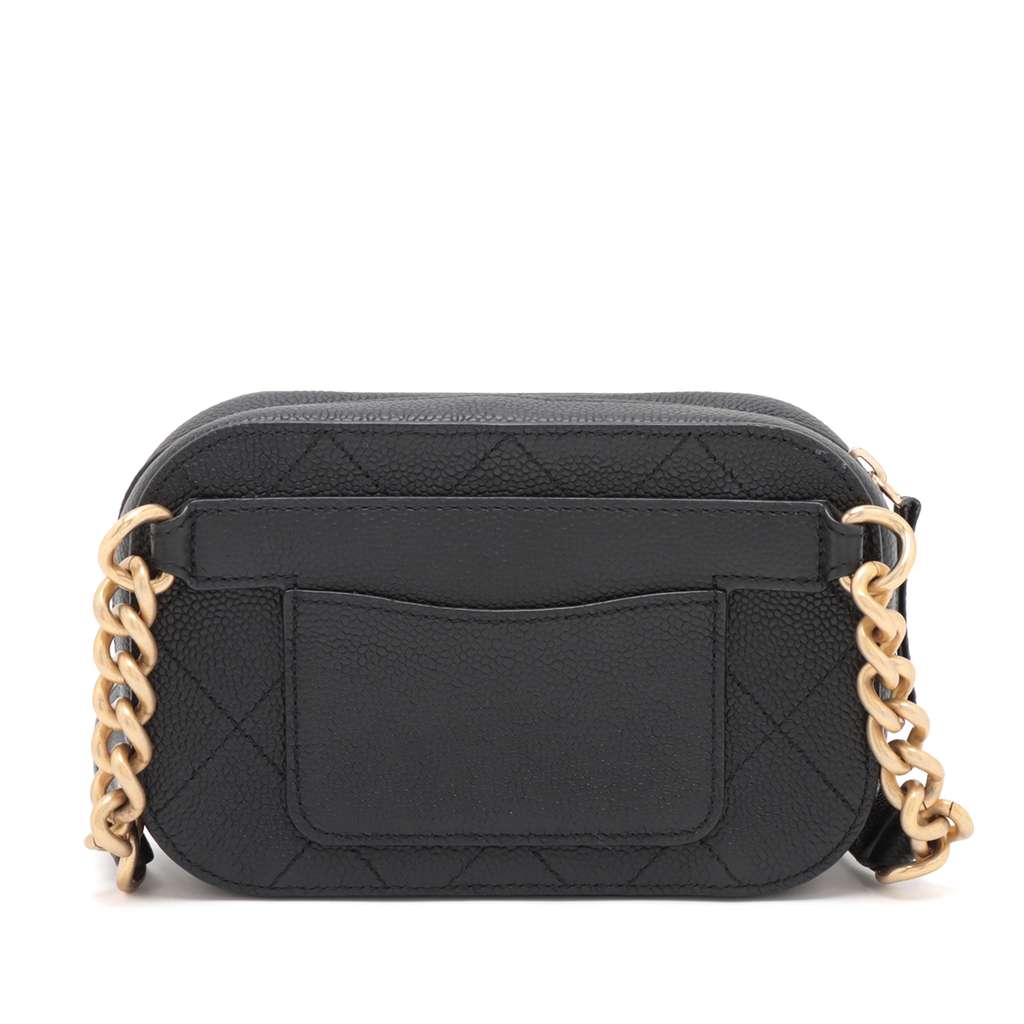 Chanel CC Stitched Caviar Waist Bag - Back view