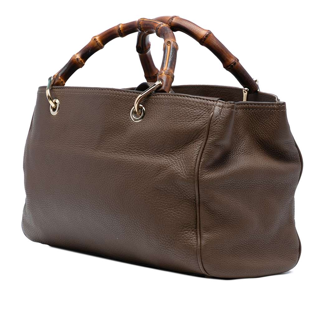 Gucci Medium Calfskin Bamboo Shopper Satchel - 2