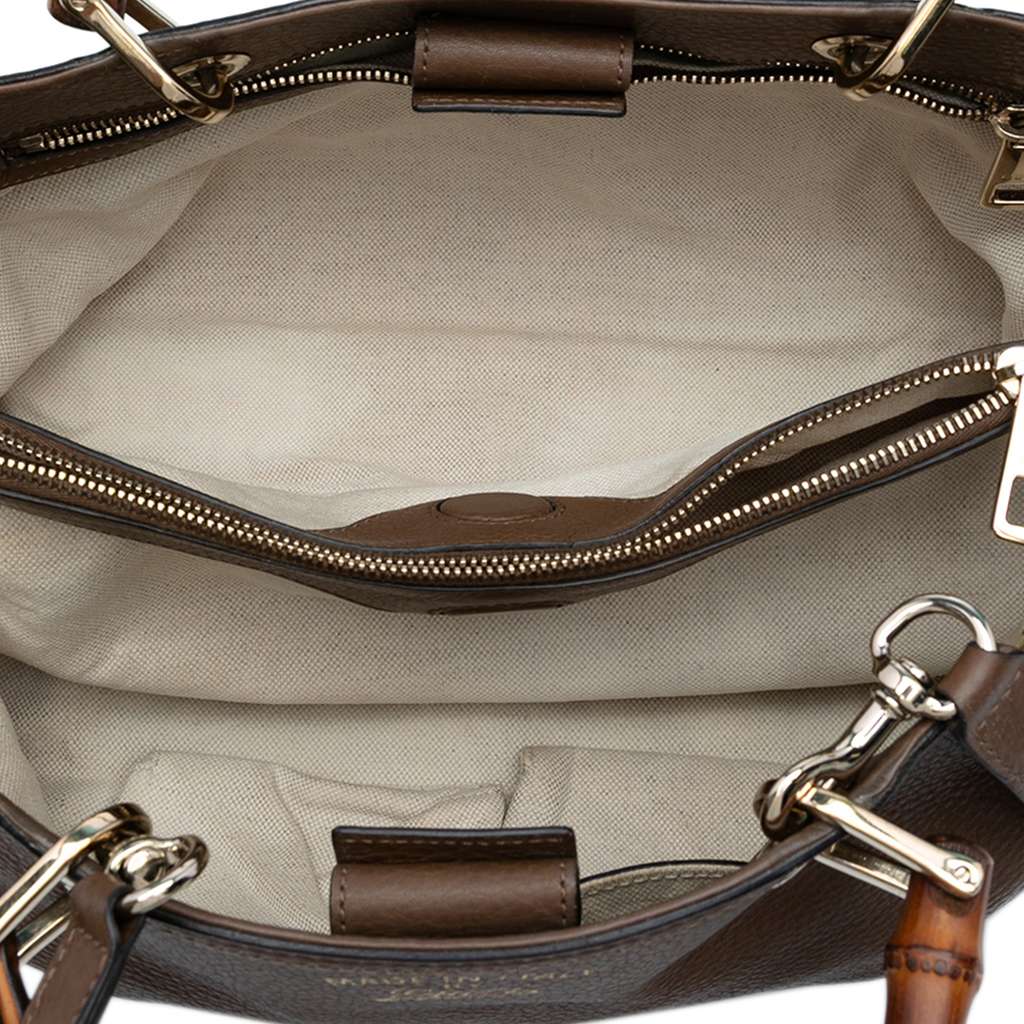 Gucci Medium Calfskin Bamboo Shopper Satchel - 4