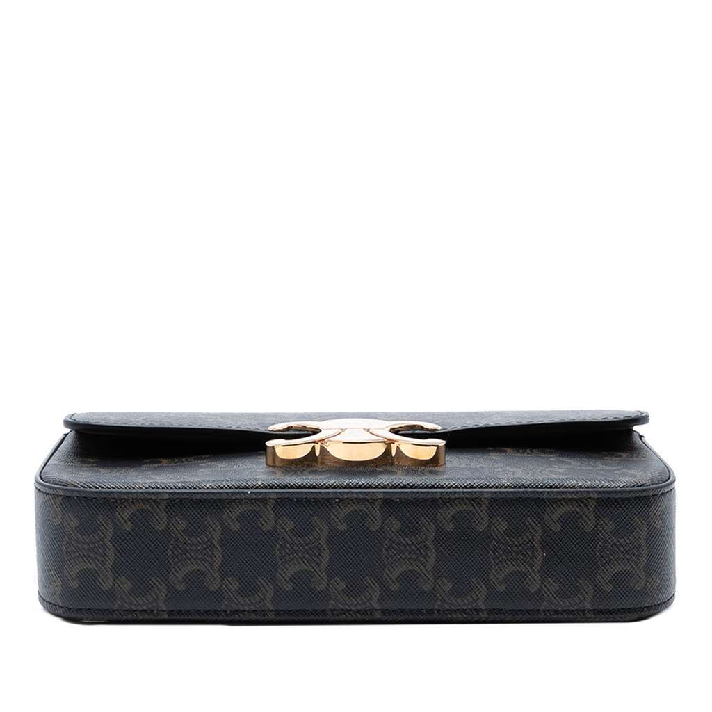 Celine Triomphe Coated Canvas Claude Chain Shoulder Bag - Image 6