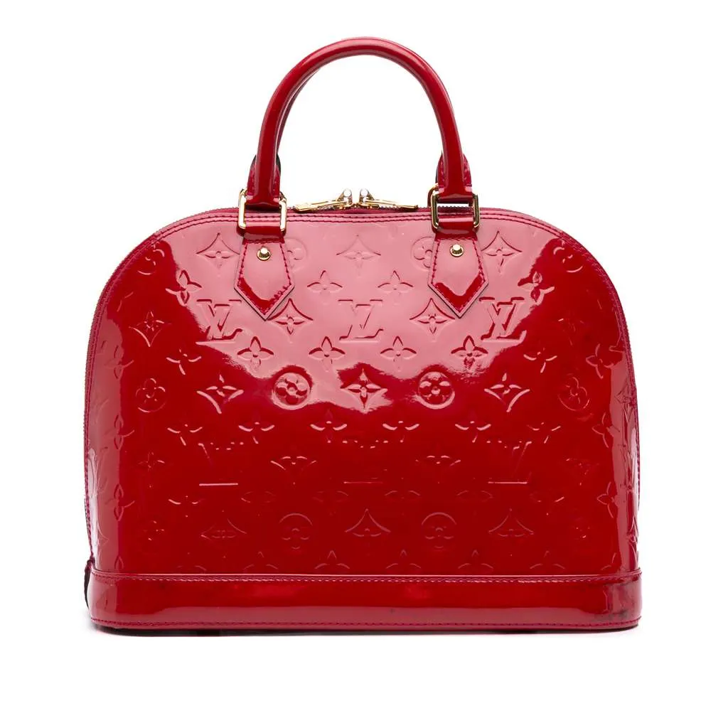 Louis Vuitton Monogram Vernis Alma PM Red Leather Good - Front View