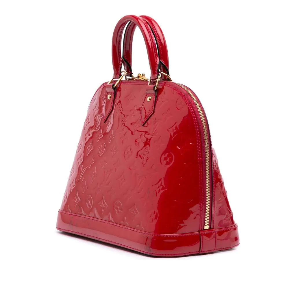 Louis Vuitton Monogram Vernis Alma PM Red Leather Good - Back View