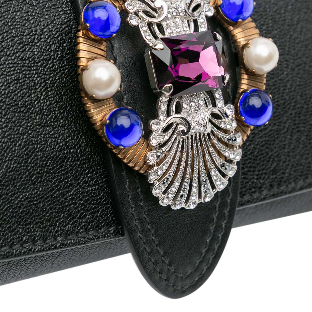 Miu Miu Leather Crystal Embellished Crossbody - Image 10