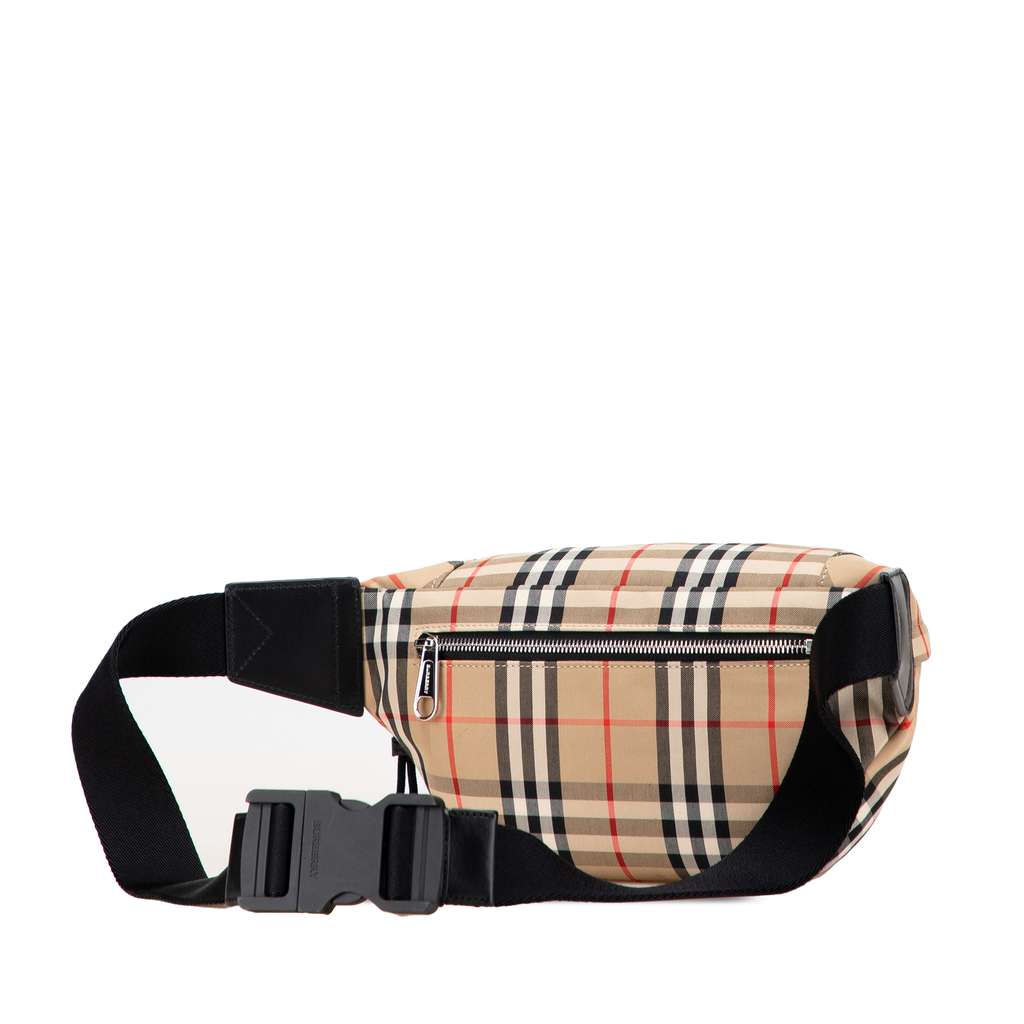 Burberry Medium House Check Nylon Sonny Belt Bag - Back view