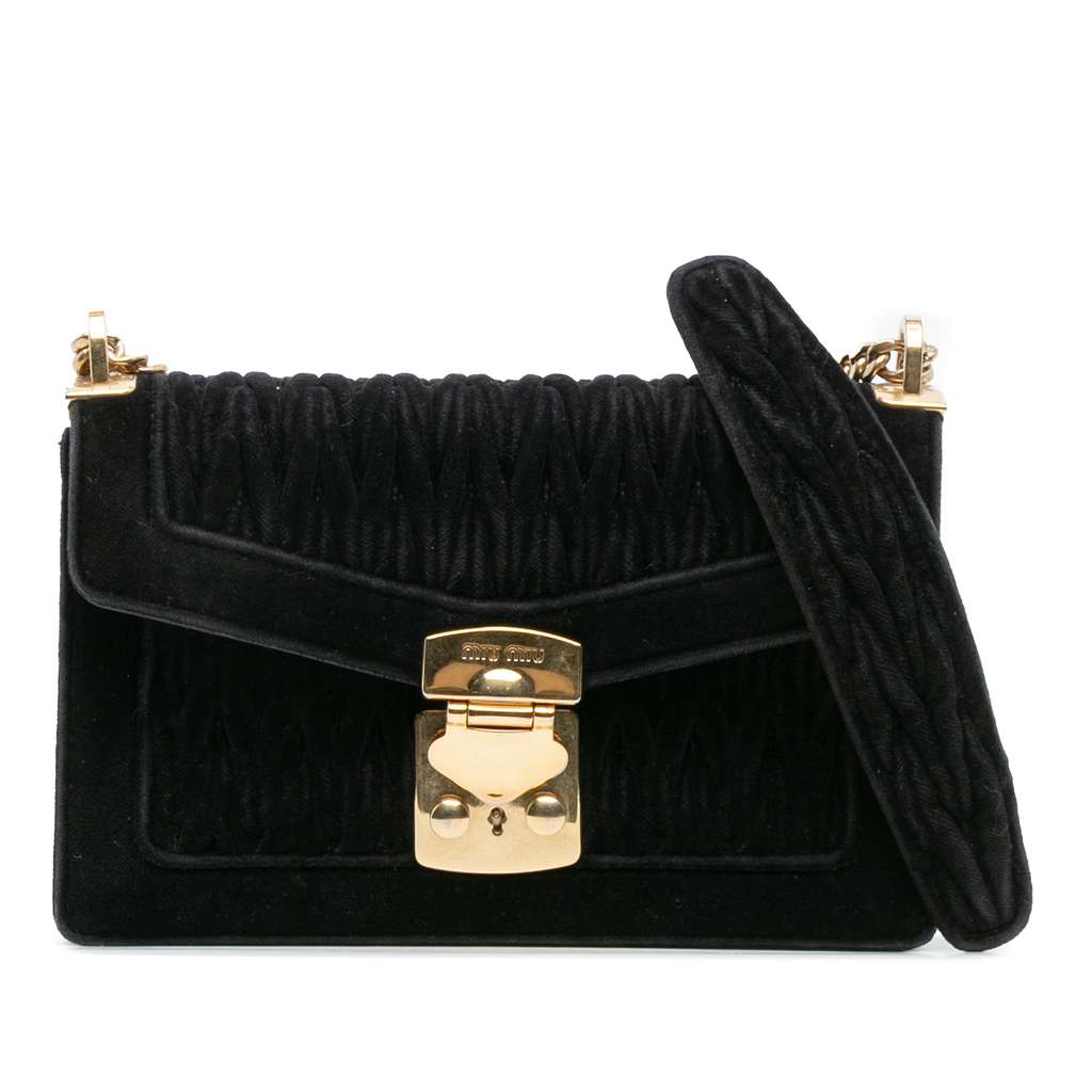 Miu Miu Velluto Matelasse Confidential Chain Crossbody