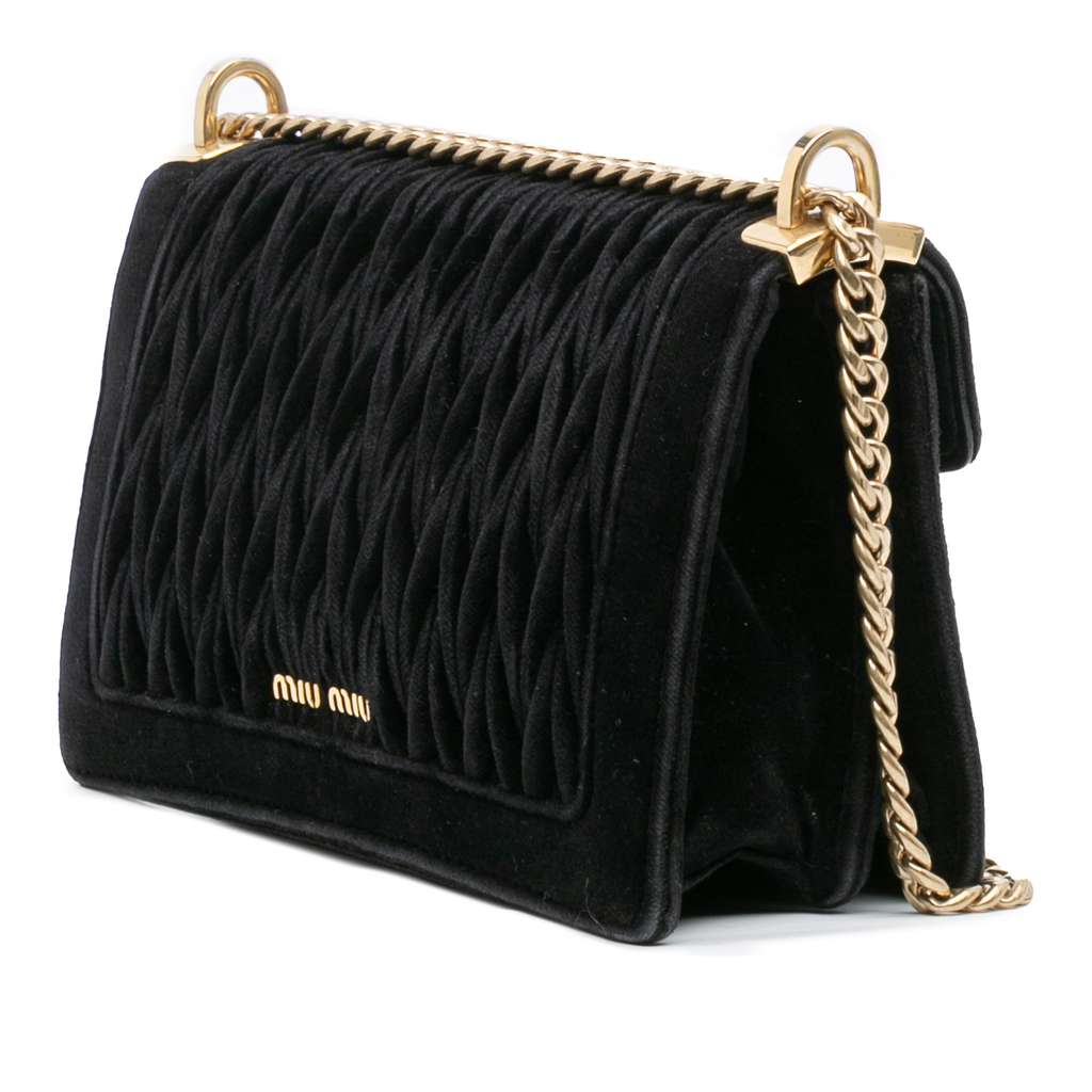 Miu Miu Velluto Matelasse Confidential Chain Crossbody - Back view