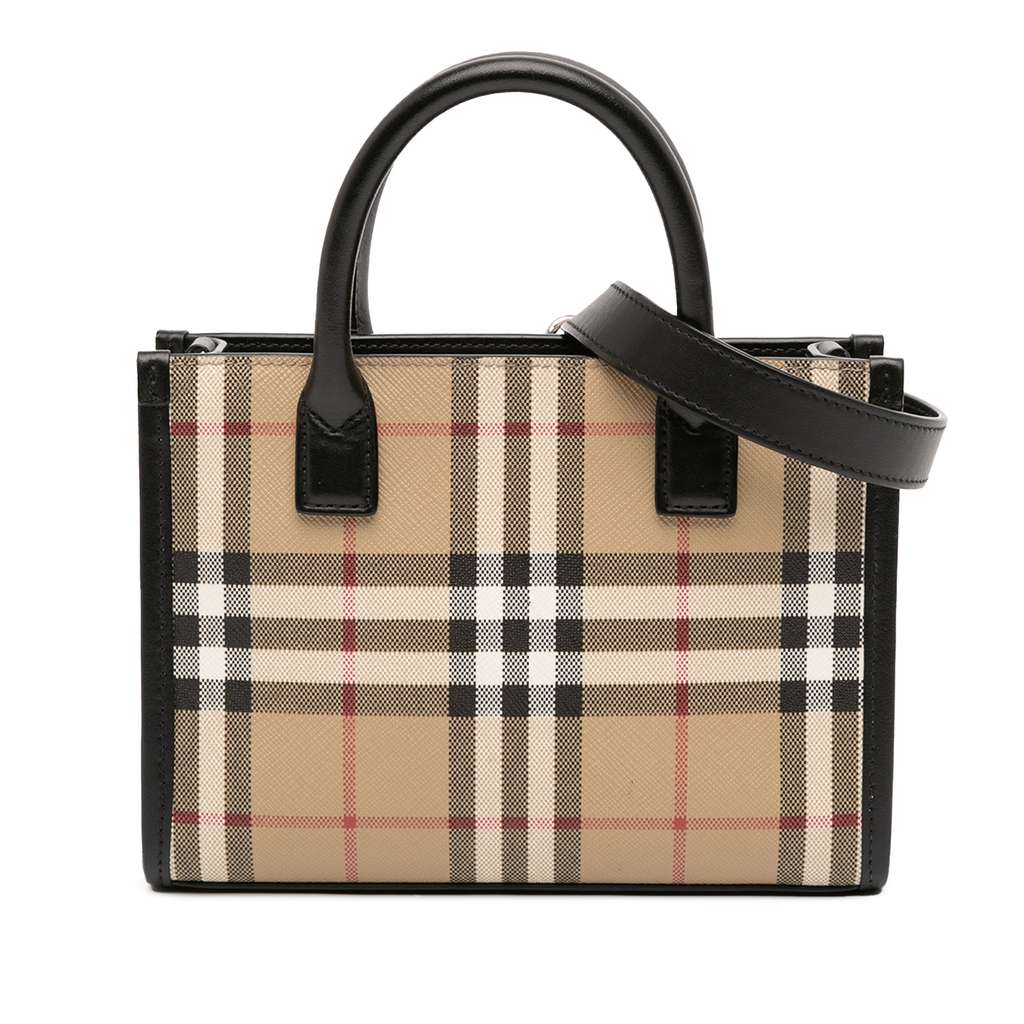 Burberry Mini House Check Coated Canvas Denny Tote