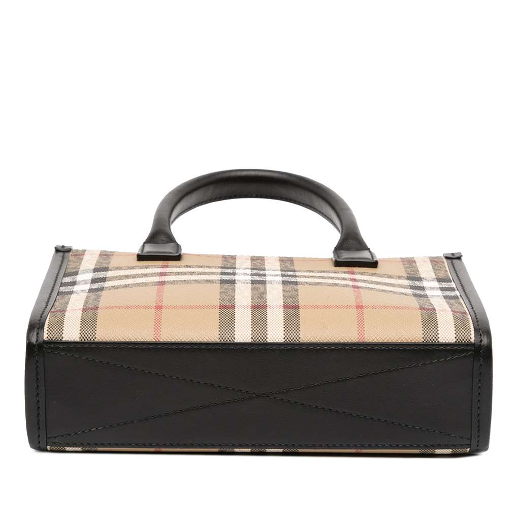 Burberry Mini House Check Coated Canvas Denny Tote - Image 6