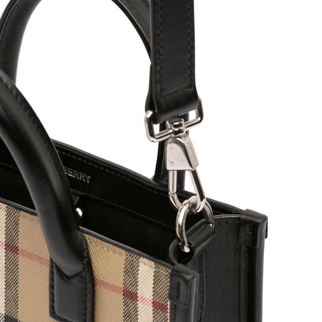 Burberry Mini House Check Coated Canvas Denny Tote - Detail 2