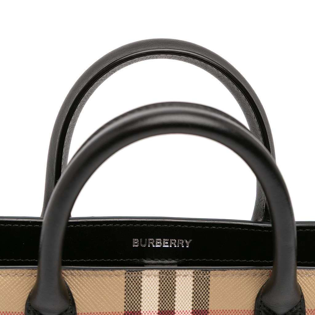 Burberry Mini House Check Coated Canvas Denny Tote - Image 10