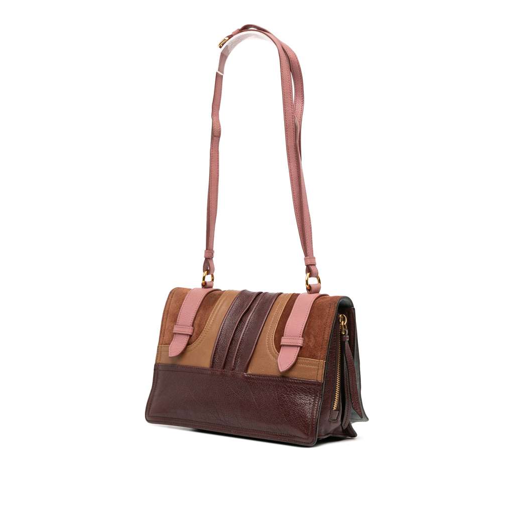 Prada Glace Calf and Suede Patchwork Etiquette Satchel - 2