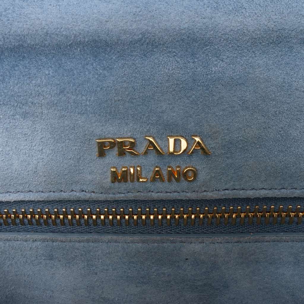 Prada Glace Calf and Suede Patchwork Etiquette Satchel - 5