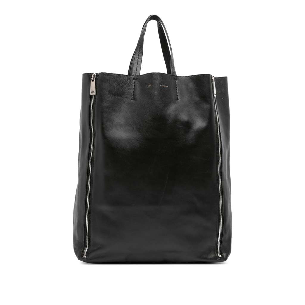 Celine Lambskin Vertical Zip Cabas Tote