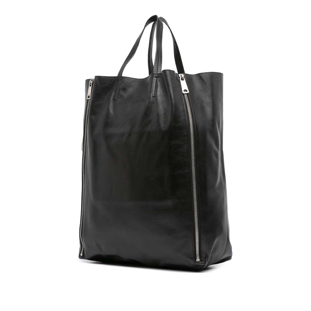 Celine Lambskin Vertical Zip Cabas Tote - Back view