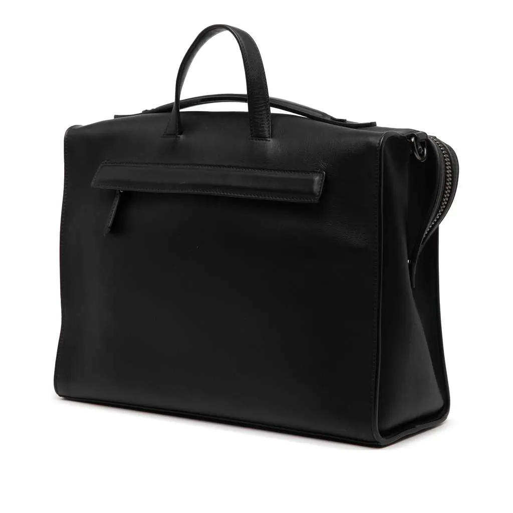 Fendi Leather Lui Urban Briefcase Black Leather Good - Back View