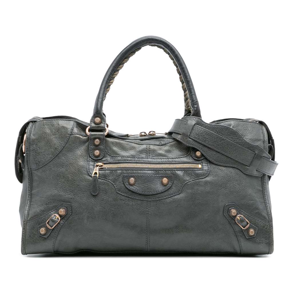 Balenciaga Lambskin Motocross Giant 12 Part Time Satchel
